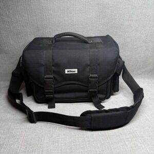 Nikon Camera Bag Black Shoulder Messenger Case Large Padded Gear Storage